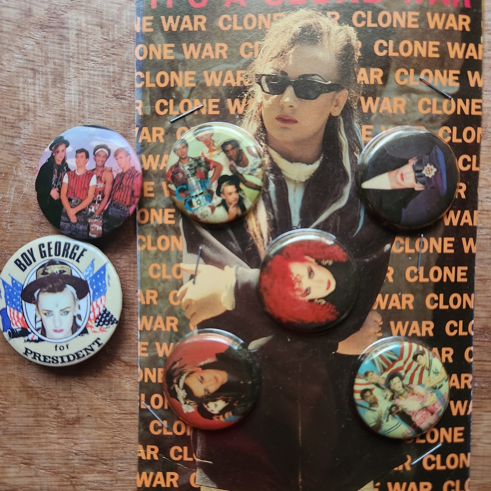 Vintage Boy George Button Pin Collection